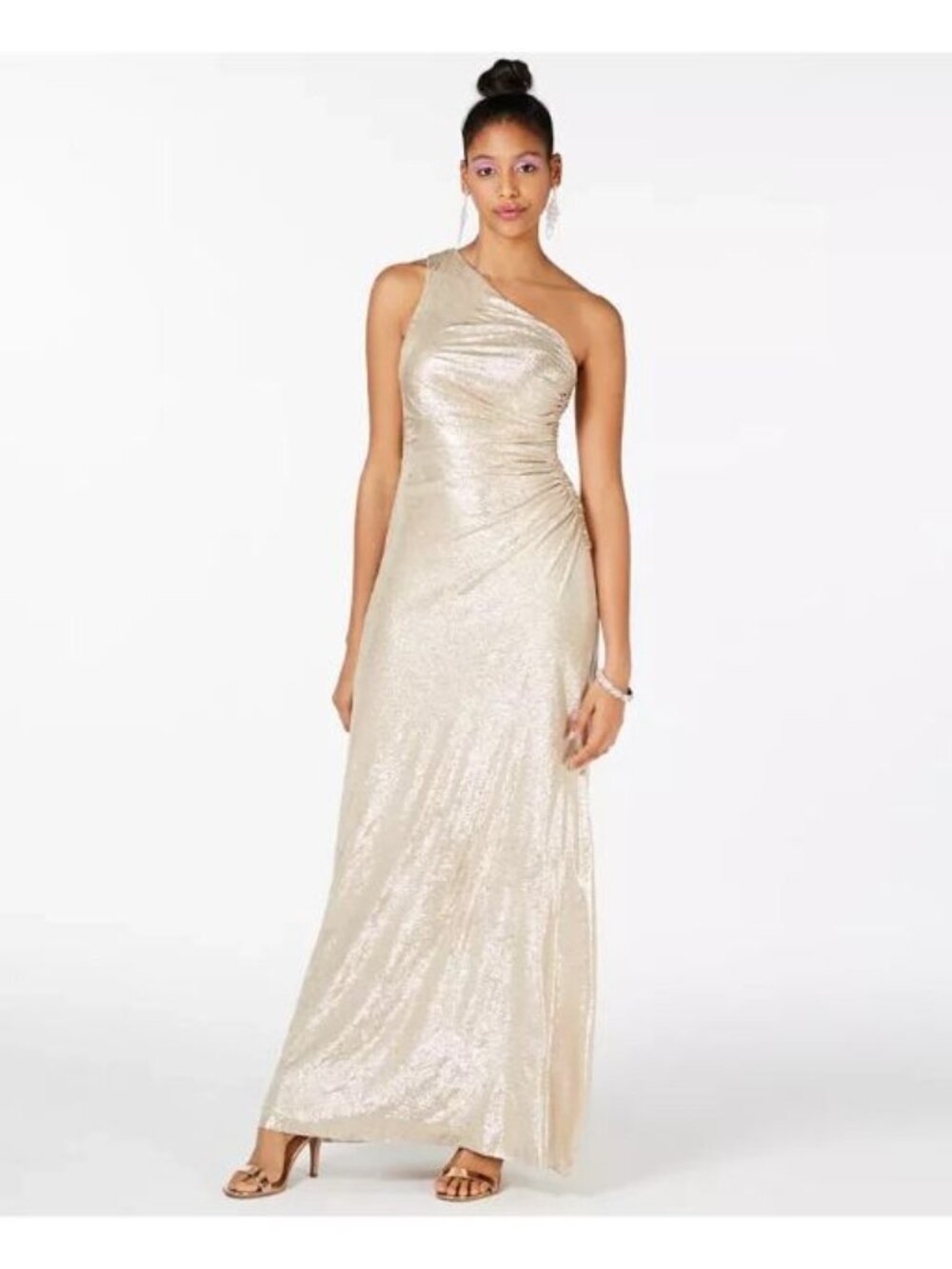 NEW! Calvin Klein Women's 16 Sequined One-Shoulder O-Ring Dress NWT $199